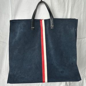 Clare V Simple Tote Navy Suede